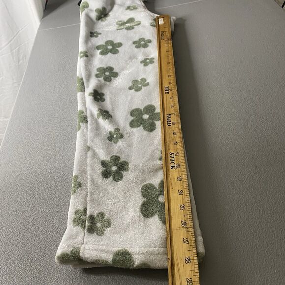 FREE HAVEN Pajama Pants Fleece Floral Print Lounge Womens M ( XS S ) White Green - Picture 7 of 7